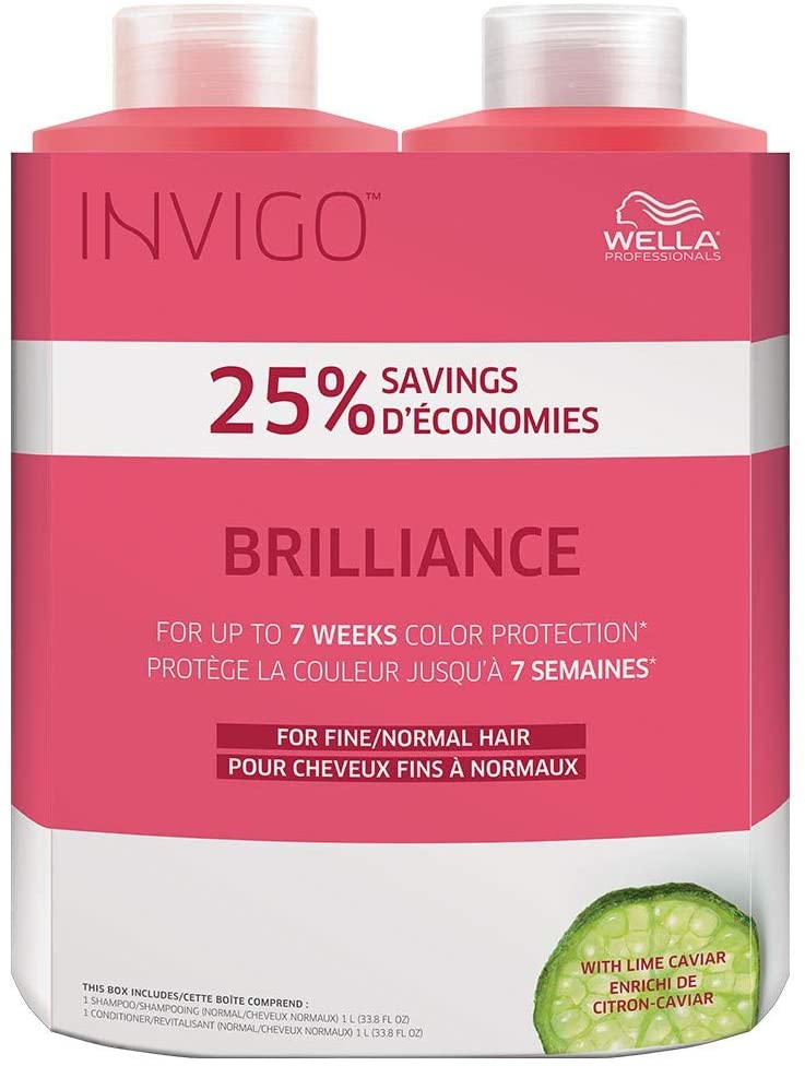 Wella Invigo Brilliance Shampoo & Conditioner for Fine Colored Hair Liter Set